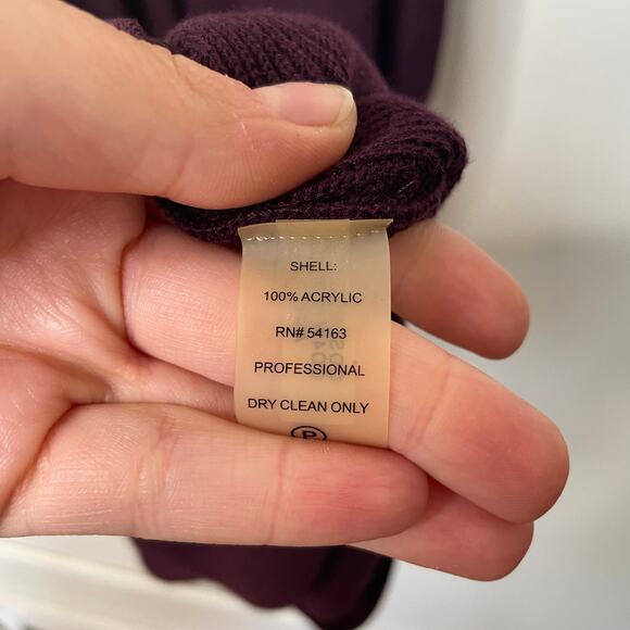 Calvin Klein Purple Short Sleeve Zip Cowl Asymmetrical Neck Sweater Dress Sz L - Picture 5 of 10